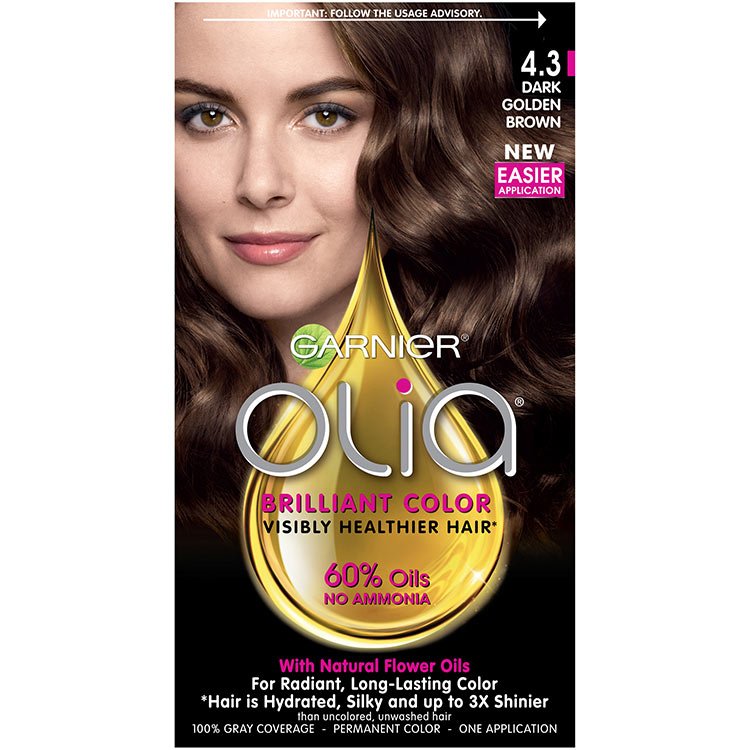 Olia Brilliant Color Hair Color 4.3 Dark Golden Brown